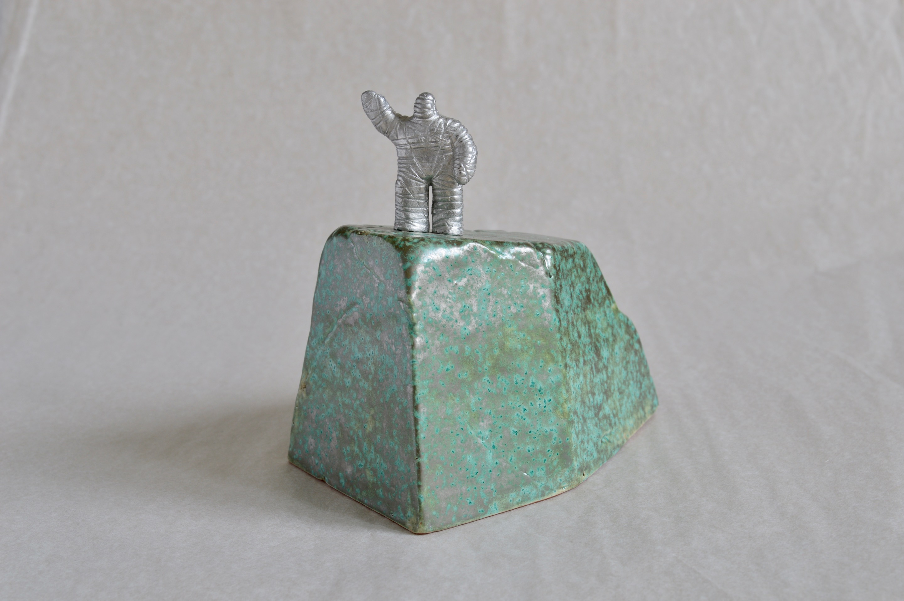 New Wave, limited edition of five, verdigris version, Max height 12.3cm overall (inc. base).