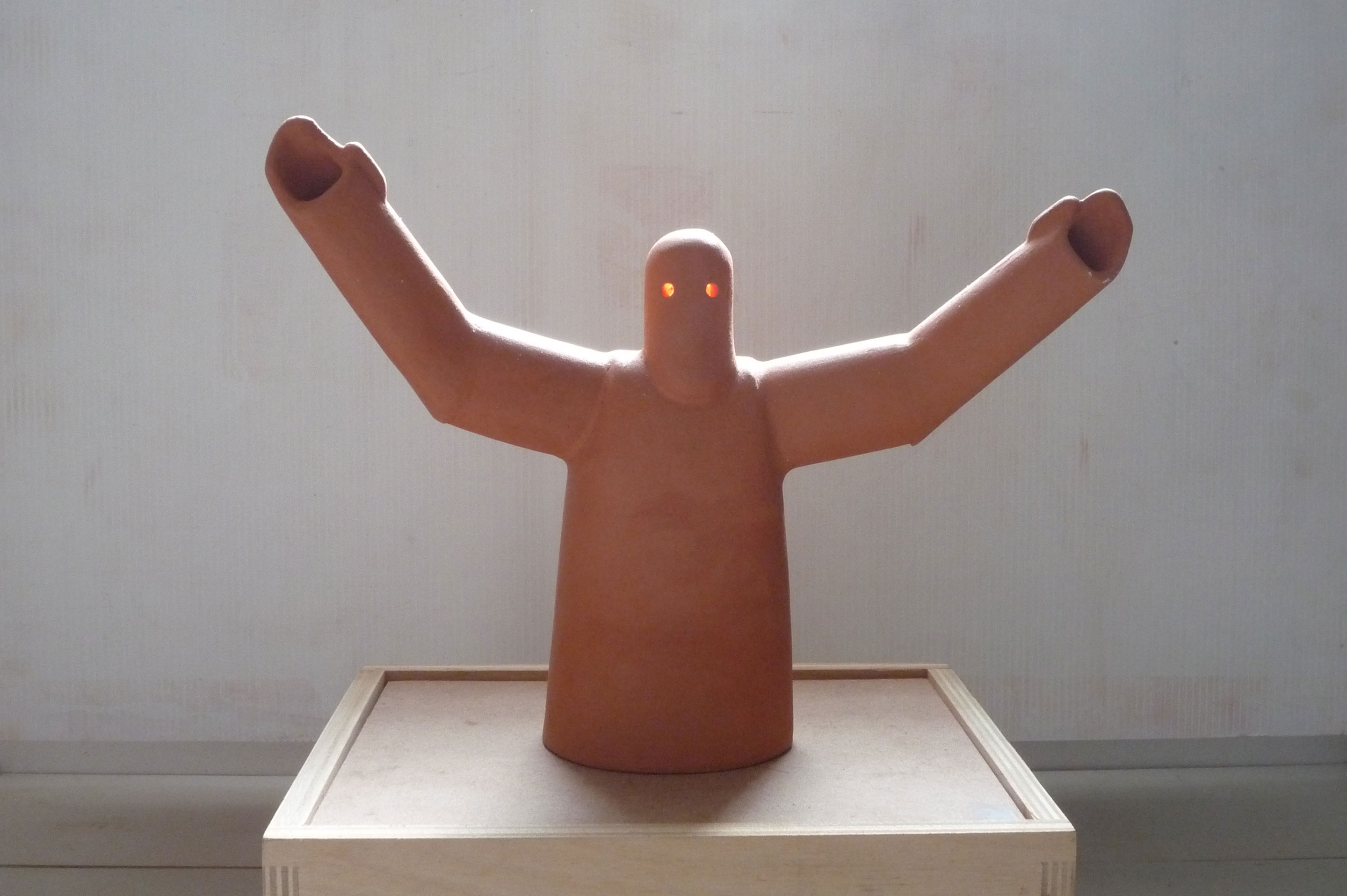 Paradox- terra cotta figure with electric light