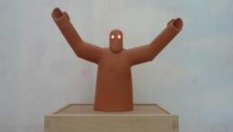 Paradox- terra cotta figure with electric light