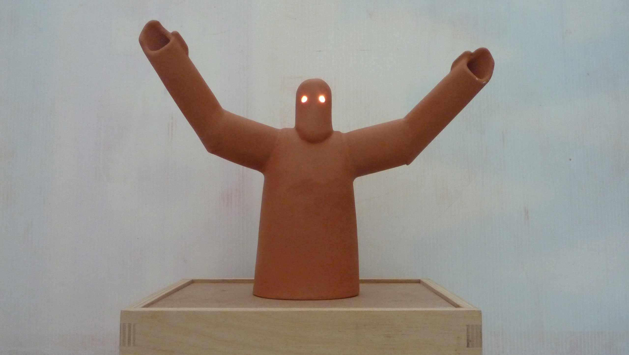 Paradox- terra cotta figure with electric light