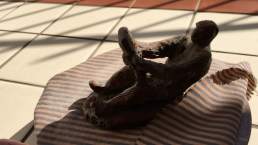Clay Reclining Figure in raw state by Simon Fell
